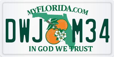FL license plate DWJM34