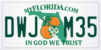 FL license plate DWJM35