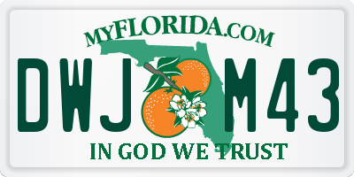 FL license plate DWJM43