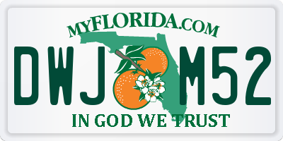 FL license plate DWJM52