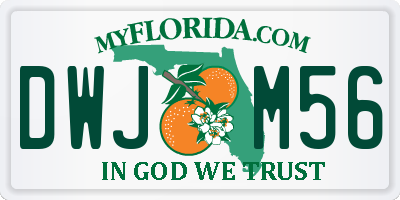 FL license plate DWJM56