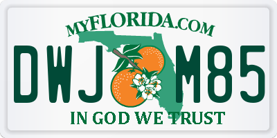 FL license plate DWJM85