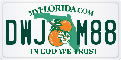 FL license plate DWJM88