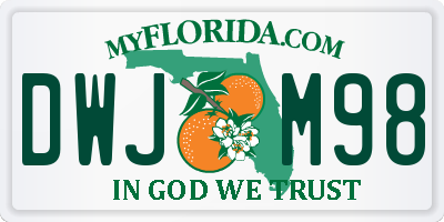 FL license plate DWJM98