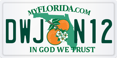 FL license plate DWJN12