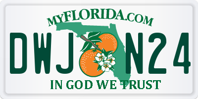FL license plate DWJN24