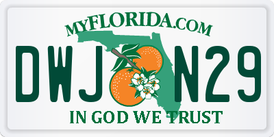 FL license plate DWJN29