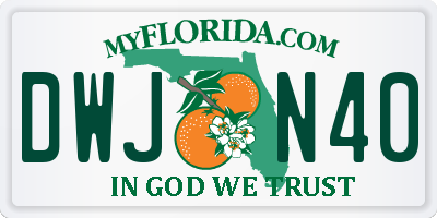 FL license plate DWJN40