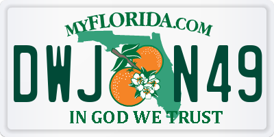 FL license plate DWJN49
