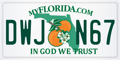 FL license plate DWJN67