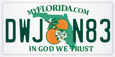 FL license plate DWJN83