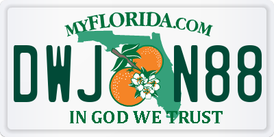 FL license plate DWJN88