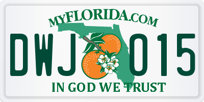 FL license plate DWJO15
