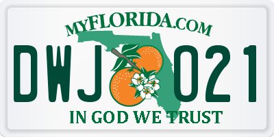 FL license plate DWJO21