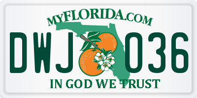 FL license plate DWJO36