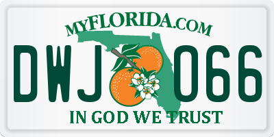 FL license plate DWJO66