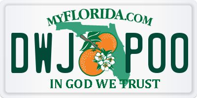 FL license plate DWJP00