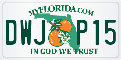 FL license plate DWJP15