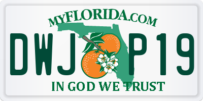 FL license plate DWJP19