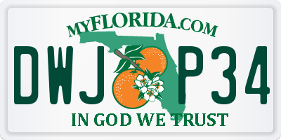 FL license plate DWJP34
