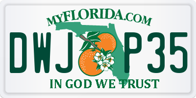 FL license plate DWJP35