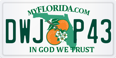 FL license plate DWJP43
