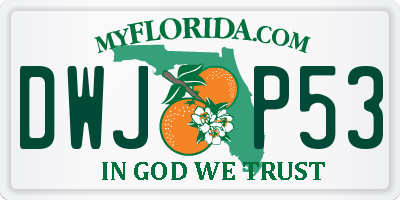 FL license plate DWJP53