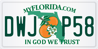 FL license plate DWJP58