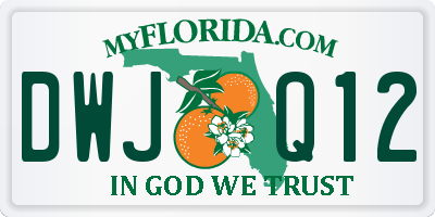 FL license plate DWJQ12