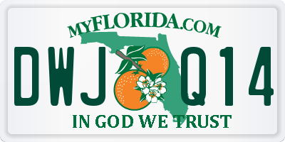 FL license plate DWJQ14