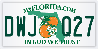 FL license plate DWJQ27