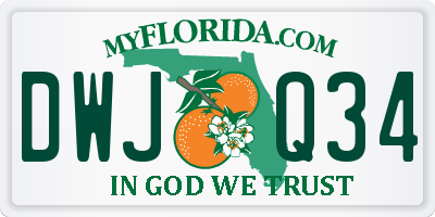 FL license plate DWJQ34