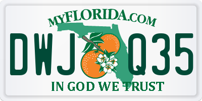 FL license plate DWJQ35