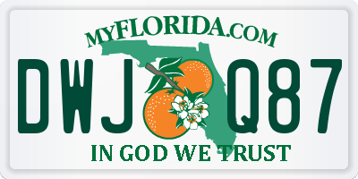 FL license plate DWJQ87