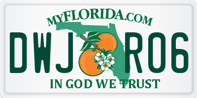 FL license plate DWJR06