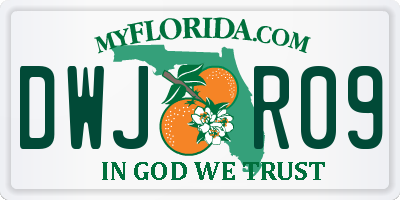 FL license plate DWJR09