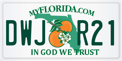 FL license plate DWJR21