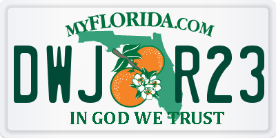 FL license plate DWJR23
