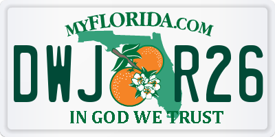 FL license plate DWJR26