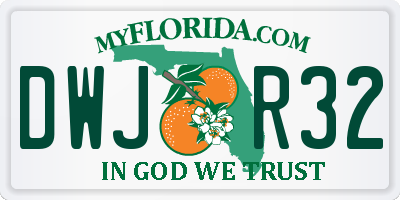 FL license plate DWJR32