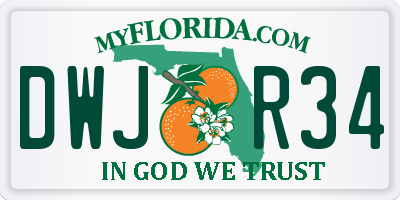 FL license plate DWJR34
