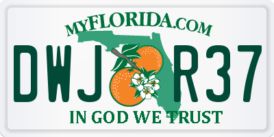 FL license plate DWJR37