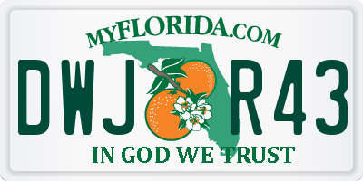 FL license plate DWJR43