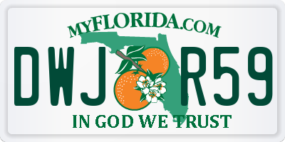 FL license plate DWJR59