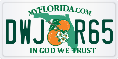 FL license plate DWJR65