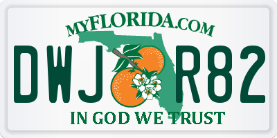 FL license plate DWJR82