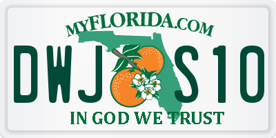 FL license plate DWJS10