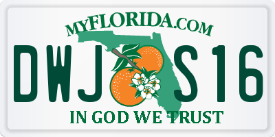 FL license plate DWJS16