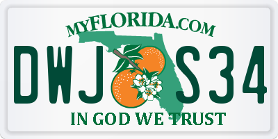 FL license plate DWJS34