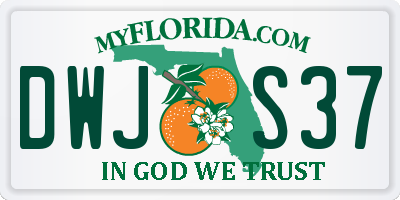 FL license plate DWJS37